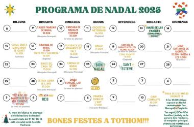 Calendari d'activitats Centre Maria Gay Nadal 25