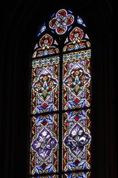 Detalle de una de las vidrieras de la preciosa capilla del centro