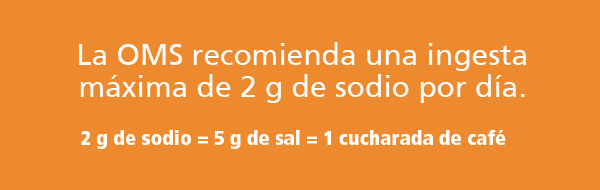 Recomendación consumo de sal OMS